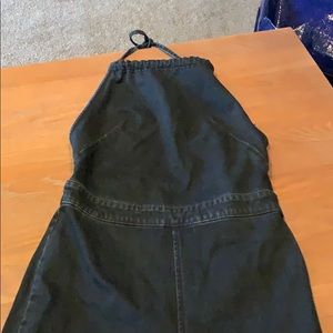 Denim halter jumpsuit